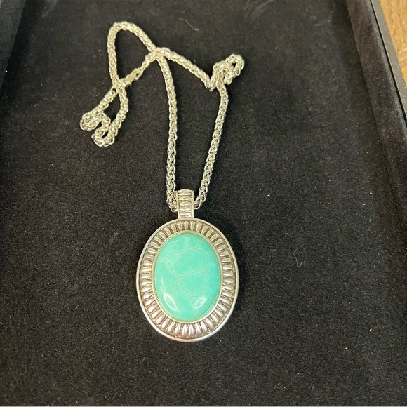 Silver and Turquoise Necklace with Pedant - Picture 1 of 6